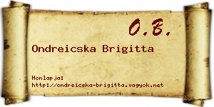 Ondreicska Brigitta névjegykártya